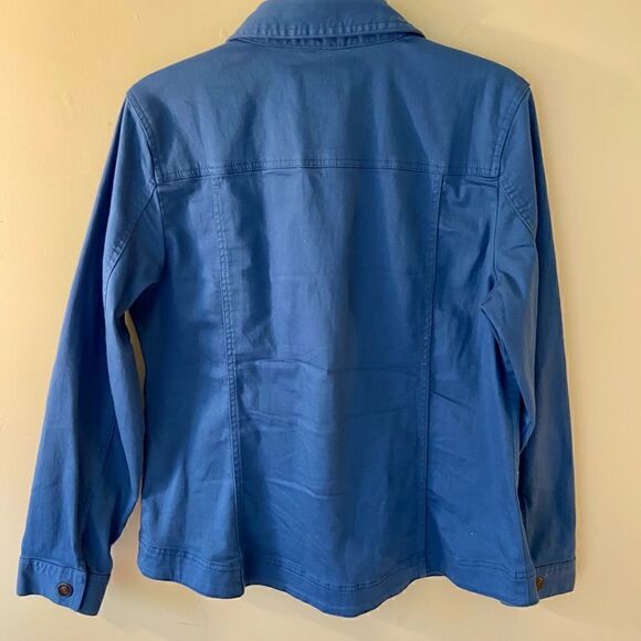 Norm Thompson Womens Blue Denim Jean Jacket Sz Med - Picture 9 of 9